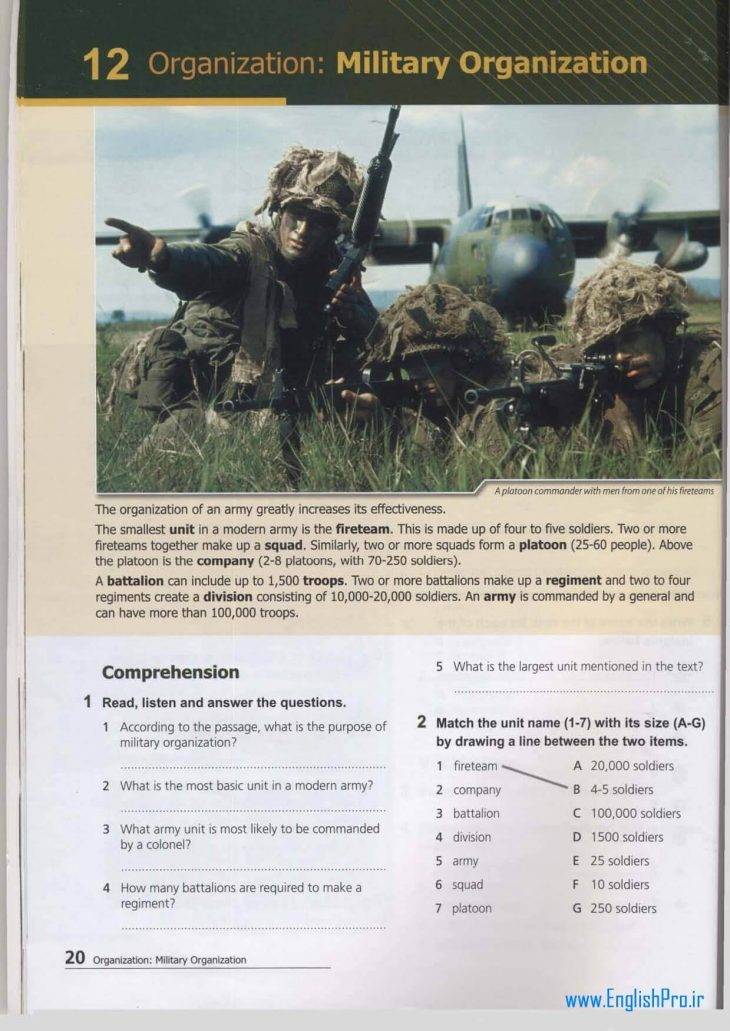 کتاب زبان تخصصی نظامی (3 جلد) مکالمه، لغات و اصطلاحات